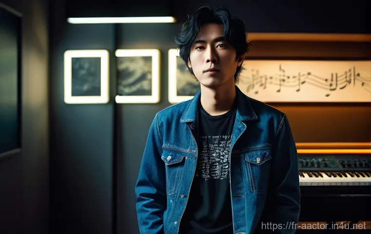 노다 요지로 배우와 가수 활동 - **Prompt:** A dynamic, full-body portrait of Yojiro Noda, embodying his musical versatility. He stan...