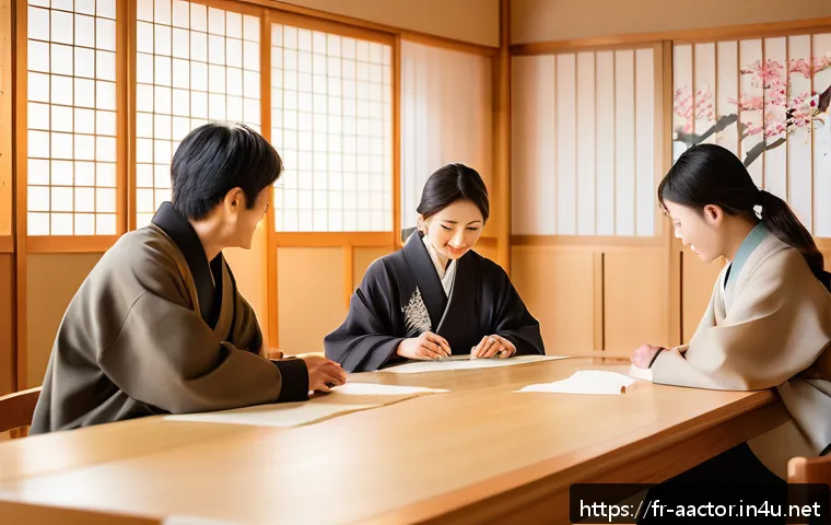 야마자키 켄토 팬클럽 이름 - A serene and warm Japanese fan club gathering scene in a modern community hall, featuring diverse fa...