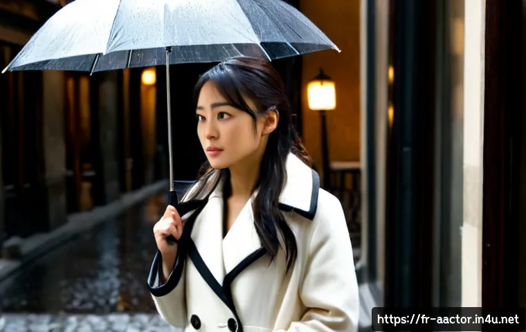 츠치야 타오 주연 드라마 - Photorealistic television drama still, expressive young Japanese actress in a tailored cream coat st...